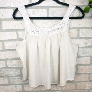 MADEWELL Sleeveless Boho Crocheted Blouse Size L